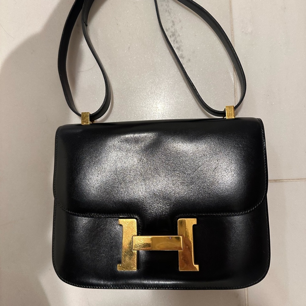 Vintage Hermes Box Leather Constance 23. Good gently used condition.